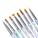 Set of 8 Acrylic Painting Brushes 16 x 0.7 cm Aurora Thin Cosmetic Brushes for Nail Modelling and Decoration Painting and 3D Drawings 1