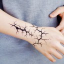 Set of Decorative Body Stickers 2 pcs 10.5 x 24 cm Black Crackle Effect Temporary Patterns for Face Neck and Body 4