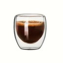 Set of Glass Cups with Double Wall 80 ml 6 pcs Heat Resistant Transparent Espresso Glasses Without Handle Elegant Coffee Mugs 2