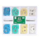 Set of Grinding and Polishing Discs for Teeth, 8 Types of 10 Pieces with 2 Mandrels for Dental Drills for Dental Laboratories and Dentistry 1