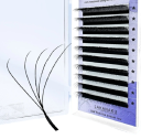 Set of Individual Artificial Lashes in W Shape Quality Adhesive 5D Lashes D 0.07 mm False Black Lashes with Natural Appearance 1