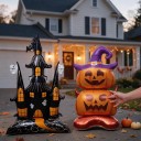 Set of Inflatable Balloons 2 pcs Haunted House 150 x 106 cm and Pumpkin 150 x 70 cm Foil Balloons Black and Orange Halloween Decoration 5