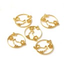 Set of Metal Cat in Circle Charms 5 pcs Moulds for Resin Jewellery Epoxy Pendant Making Creative Crafting Handicrafts 1