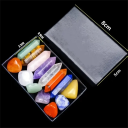 Set of Natural Stones 14 pcs in a Box 8 x 5 cm Points and Irregular Stones Lapis Lazuli Amethyst Rose Quartz Aventurine Tiger's Eye 2