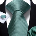 Set of Plain Tie, Pocket Square and Cufflinks 148 x 7.5 cm Elegant Men's Set for Weddings, Formal Events and Business Meetings 9
