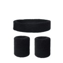 Set of Sports Headband and Two Wristbands Colourful Cotton Design Absorbent Material for Sports, Running, Cycling and Ball Games 1