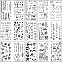 Set of Temporary Tattoos Letters Stars Moon Anchor Birds and Various Designs Waterproof Body Tattoo Stickers 3