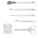 Set of Vinyl Tools for Scrapbooking 6 pcs Spatula Scissors Tweezers Stylus Scraper Hand Tools DIY Cutting and Relief Creation 1