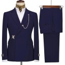Set pentru bărbați din bumbac, poliester și viscoză Săcă și pantaloni eleganți pentru bărbați cu lanț la guler Complet uniform colorat cu închidere cu curea 7 Set pentru bărbați din bumbac, poliester și viscoză Săcă și pantaloni eleganți pentru bărbați cu lanț la guler Complet uniform colorat cu închidere cu curea 7