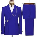 Set pentru bărbați din bumbac, poliester și viscoză Săcă și pantaloni eleganți pentru bărbați cu lanț la guler Complet uniform colorat cu închidere cu curea 21 Set pentru bărbați din bumbac, poliester și viscoză Săcă și pantaloni eleganți pentru bărbați cu lanț la guler Complet uniform colorat cu închidere cu curea 21