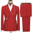 Set pentru bărbați din bumbac, poliester și viscoză Săcă și pantaloni eleganți pentru bărbați cu lanț la guler Complet uniform colorat cu închidere cu curea 3 Set pentru bărbați din bumbac, poliester și viscoză Săcă și pantaloni eleganți pentru bărbați cu lanț la guler Complet uniform colorat cu închidere cu curea 3