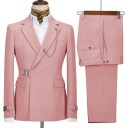 Set pentru bărbați din bumbac, poliester și viscoză Săcă și pantaloni eleganți pentru bărbați cu lanț la guler Complet uniform colorat cu închidere cu curea 5 Set pentru bărbați din bumbac, poliester și viscoză Săcă și pantaloni eleganți pentru bărbați cu lanț la guler Complet uniform colorat cu închidere cu curea 5