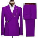 Set pentru bărbați din bumbac, poliester și viscoză Săcă și pantaloni eleganți pentru bărbați cu lanț la guler Complet uniform colorat cu închidere cu curea 9 Set pentru bărbați din bumbac, poliester și viscoză Săcă și pantaloni eleganți pentru bărbați cu lanț la guler Complet uniform colorat cu închidere cu curea 9