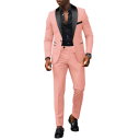Set pentru bărbați din poliester Elegantă suită de sacou și pantaloni pentru bărbați Costum formal monocrom cu buzunare și buzunar pe piept Complect stilat cu nasturi 5 Set pentru bărbați din poliester Elegantă suită de sacou și pantaloni pentru bărbați Costum formal monocrom cu buzunare și buzunar pe piept Complect stilat cu nasturi 5