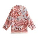Set pentru femei format din cămașă și pantaloni cu un model ornamental colorat Cămașă cu mânecă lungă Pantaloni largi cu talie elastică Poliester 4