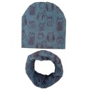 Set per bambini di cappello e scaldacollo con gufi 9
