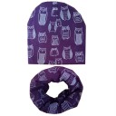Set per bambini di cappello e scaldacollo con gufi 7