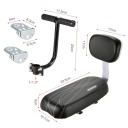 Set per passeggero per bicicletta sedile con schienale 27 x 17,5 cm maniglia 20 cm poggiapiedi 5 x 9 cm nero montaggio su portapacchi posteriore 2