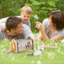 Set per piccoli naturalisti 9 pezzi Scatola in legno per insetti con tracolla Rete telescopica Lente di ingrandimento Bussola e schede 3