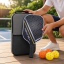 Σέτ pickleball με ρακέτες και μπάλες σε τσάντα 40 x 20 x 1,4 εκ. Γραφίτη από ανθρακονήματα Σκούρο με κίτρινη ρίγα Για παιδιά και ενήλικες 6