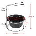 Set profesional de ras 3 în 1 Perie 11 cm Castron 42 x 88 mm Suport 128 x 90 mm Cadou pentru bărbați Oțel inoxidabil lemn ABS 6