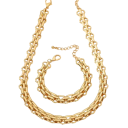 Set purista collana 37.5+7 cm e bracciale 16+5 cm Catena grande in stile punk Gioielli da festa regalo per donne 3