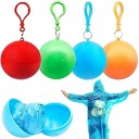 Set regenponcho's in capsule 5 stuks 120 cm ABS hoes + PE poncho compact 6,5 × 6,5 × 6 cm reizen noodgebruik 3
