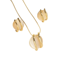 Set sferico collana e orecchini in acciaio inossidabile Gioielli moda moderna per donne San Valentino anniversario fidanzamento 4