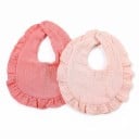 Set slabbetjes voor kinderen 6 stuks 28 x 25 cm Pastelkleuren Volant rondom Drukknopsluiting bij de hals Slabbetje voor baby's en peuters 6