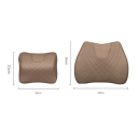 Set suport lombar și pernă pentru gât pentru mașină din spumă cu memorie și piele artificială suport ergonomic pentru spate și cap călătorie confortabilă 2