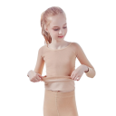 Set termico da danza per ragazze, maglietta a maniche lunghe e collant color carne, intimo elastico in rayon per balletto 2