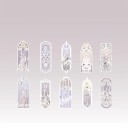 Set van 10 boekenleggers 12 x 5 x 0,1 cm Transparante PVC boekenleggers met subtiele decoratie Elegante leesaccessoire 8