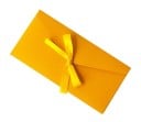 Set van 10 gekleurde enveloppen met strik 22 × 10,8 cm papieren enveloppen voor wenskaarten en geldcadeaus 10