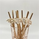 Set van 10 papieren rietjes Team Bride Gouden feestrietjes voor vrijgezellenfeest Bruiloft 6