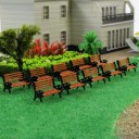 Set van 10 parkbanken 2 × 1,4 × 0,9 cm Schaal 1:87 Miniatuurmodel voor diorama en landschap 4