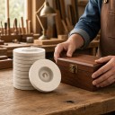 Set van 10 stuks vilt polijstschijven 100 mm Gat 16 mm Dikte 10 mm Voor haakse slijper Witte Polijsten van roestvrij staal, glas en hout 2