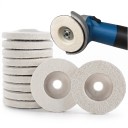 Set van 10 stuks vilt polijstschijven 100 mm Gat 16 mm Dikte 10 mm Voor haakse slijper Witte Polijsten van roestvrij staal, glas en hout 3