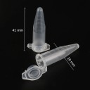 Set van 100 1,5 ml plastic centrifugebuizen met doppen en puntige bodem voor laboratoria en monsters 3