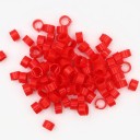 Set van 100 stuks kleurrijke vogelpootringen van 8 mm Kunststof clips voor het ringen van duiven, papegaaien en pluimvee Vogelidentificatietags 4