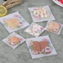 Set van 100 transparante cadeauzakjes 7×7 cm met bloemenprint "Thank You", zelfklevende verpakking voor kleine spullen 2