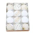 Set van 12 kerstballen 6 cm Zes verschillende decoraties per twee stuks Kerstversieringen 6 x 6 x 7 cm 4