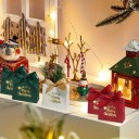 Set van 12 kerstcadeautassen met de opdruk Merry Christmas papieren tassen met strik voor het inpakken van cadeaus en kerstverrassingen 4