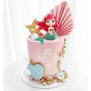 Set van 19 taartdecoraties: zeemeermin met rood haar, zeesterren, koralen, parels, schelpen, plastic verjaardagsdecoratie 2
