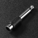 Set van 2 adapters jack 6,35 mm mannelijke naar RCA cinch vrouwelijke voor het verbinden van audioapparatuur Mono reductie met zwarte grip Afmeting 3