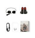 Set van 2 Bluetooth intercoms X2 voor helm met spraakbediening IPX6 600mAh Kleurrijke achtergrondverlichting Stereo-transmissie 23 uur batterijduur 3