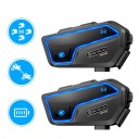 Set van 2 GEARELEC GX10 intercoms Bluetooth 5.2 IP67 10 rijders 2000 m HIFI-geluid Muziek delen DSP CVC FM-radio Batterijduur tot 40 uur 2