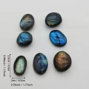 Set van 2 gepolijste labradoriet palmstenen, natuurlijke kristal reiki steen, anti-stress therapie, chakra helende capsule steen 6