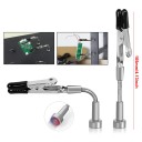 Set van 2 magnetische flexibele armen met krokodillenklemmen Houders voor printplaat- en elektrisch werk Lengte 105 mm Sterke magnetische voetstukken 2