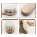Set van 2 pasgeboren wollen borstels en kammen van natuurlijk hout Babyhaarverzorging Zacht kammen Baby Babyhygiëne 2