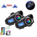 Set van 2 Q58 Max intercoms met LED-achtergrondverlichting, FM-radio en ruisonderdrukkende vaste microfoons voor motorfietsen, Bluetooth 5.0 2